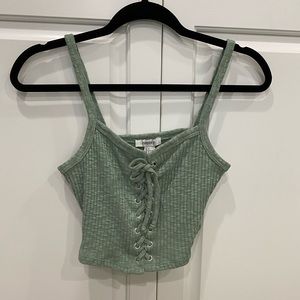Green crop top